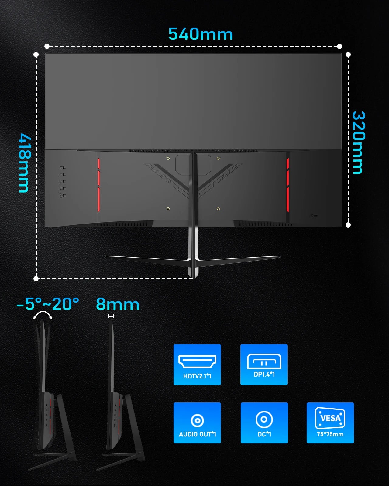 FYHXele 24 palců 180 Hz