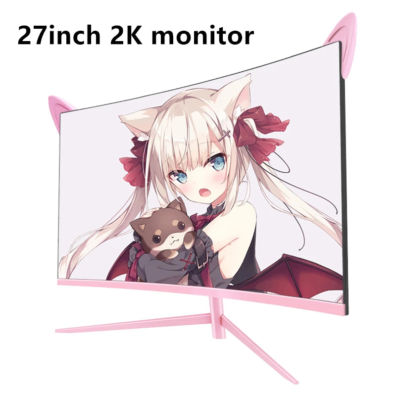 FYHXele 27 Zoll Curved Pink Monitor QHD 165 Hz