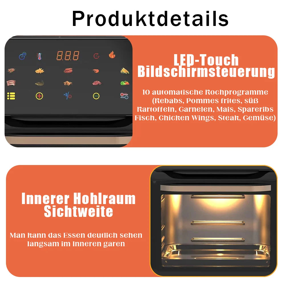 4/5/6/7/10/12L elektrische Heißluftfritteusen