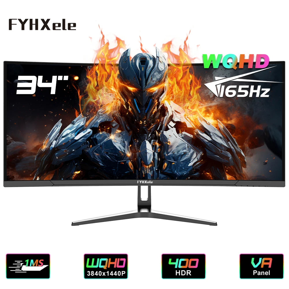 34palcový monitor FYHXele, 165 Hz, WQHD