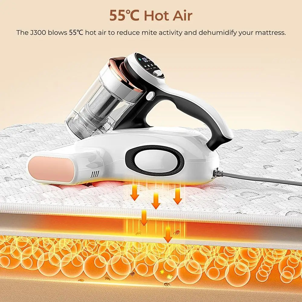 JIGOO J300 Dual-Cup Smart Mite Cleaner Bed Vacuum Cleaner
