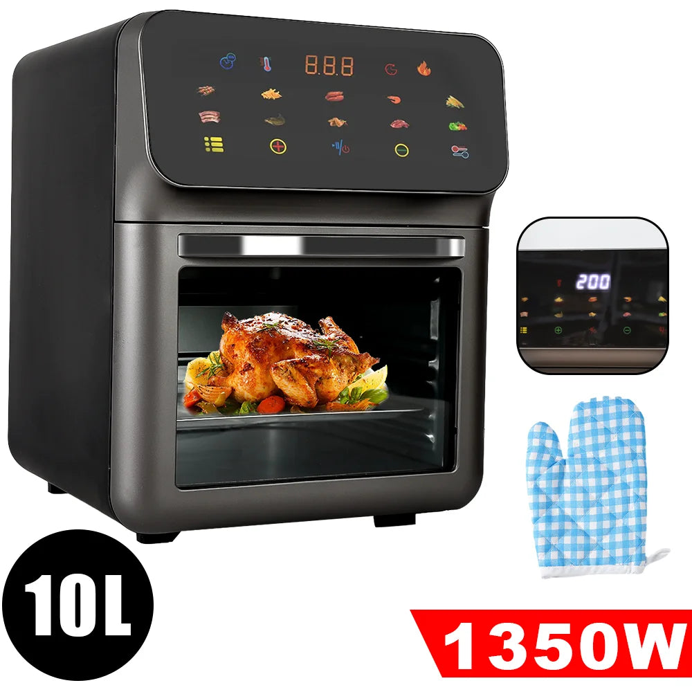 2400 W 9 l/1700 W 12 l/1350 W 10 l Heißluftfritteuse Multifunktions-Luftfritteuse Automatische Programme mit LED-Touchscreen Zeitschaltuhr
