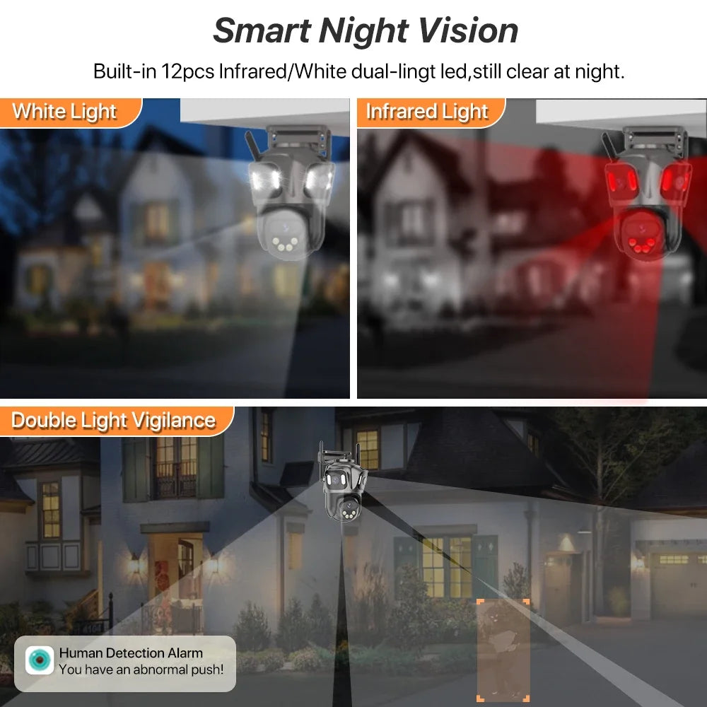 Venkovní 4K HD WIFI IP kamera INSIS FEMME se třemi objektivy