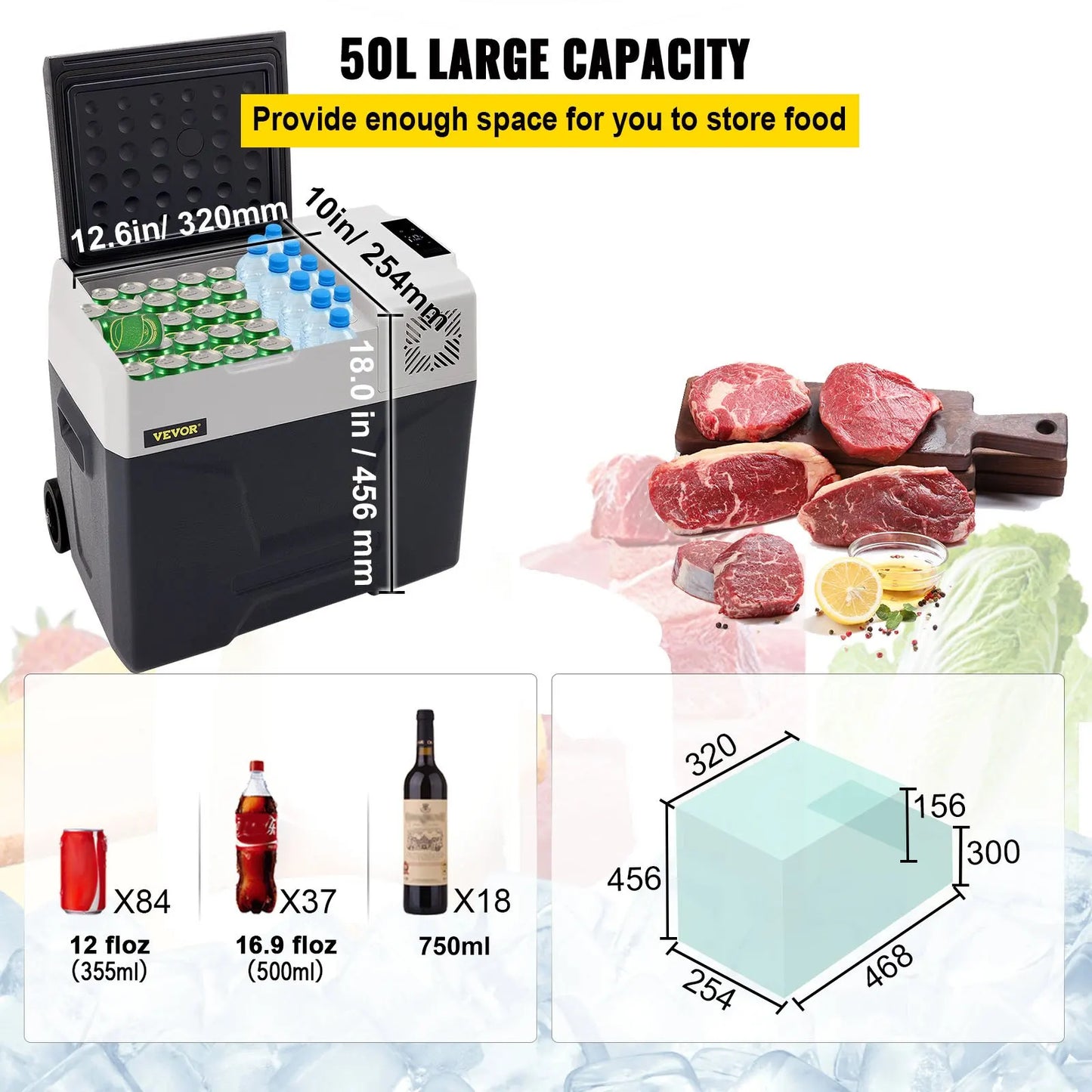 Autochladnička s mrazákem VEVOR 30L/40L/50L