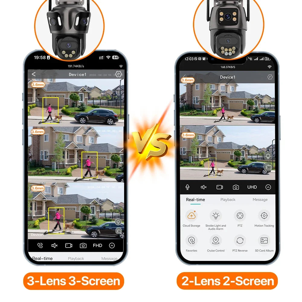 Venkovní 4K HD WIFI IP kamera INSIS FEMME se třemi objektivy